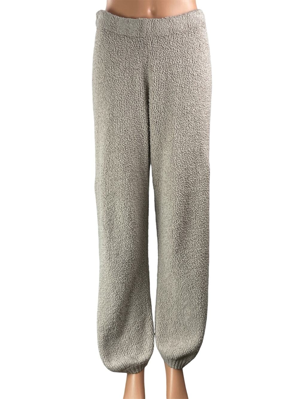 SKIMS Women's Gray High Rise Knit Textured Straight Leg Lounge Trouser Pants S/M